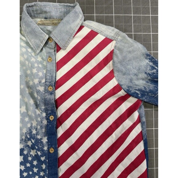 Patriotic Denim Button Down Shirt - Picture 3 of 5